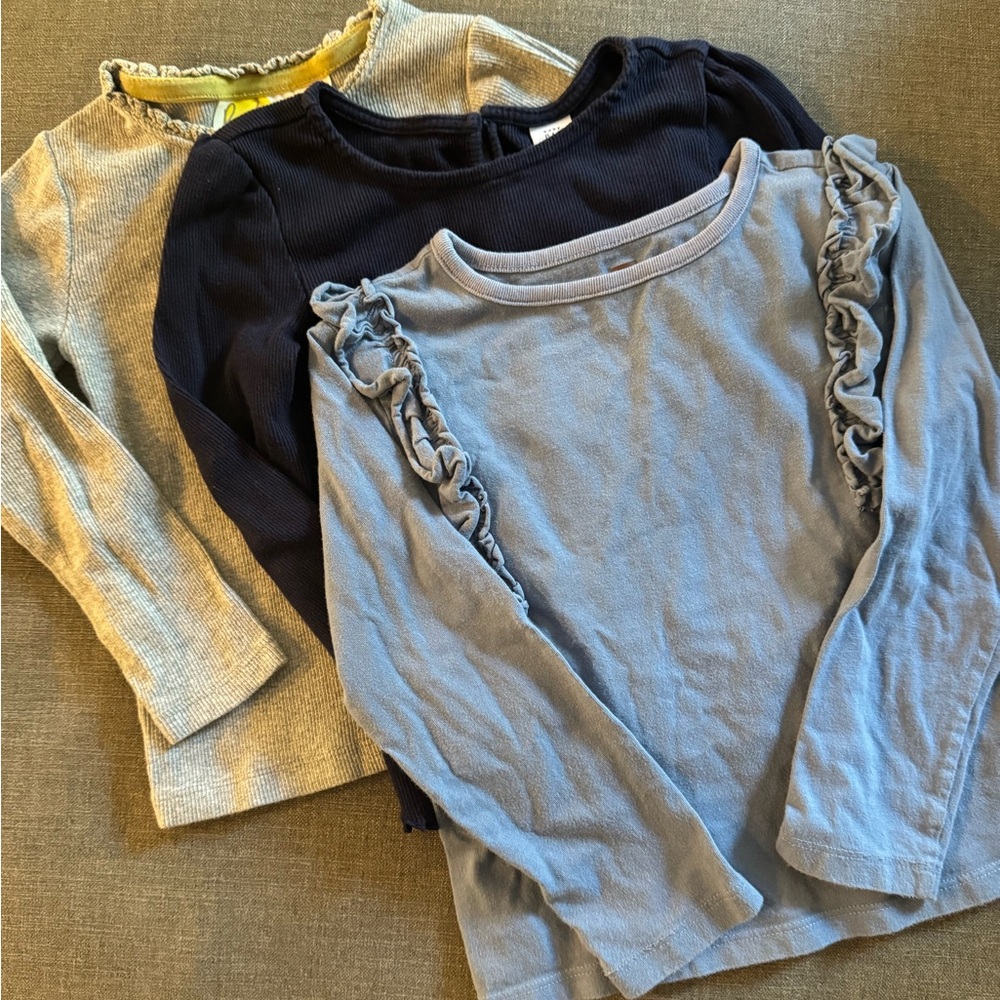 Girls LS tops (3)- Gap, Tea, Boden/ *4T/ blues, grey, guc